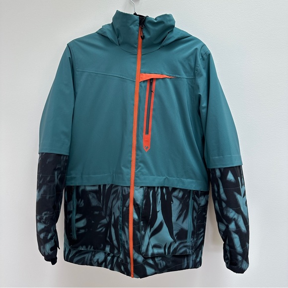 Obermeyer Axel Teen XL (size 18) ski jacket, teal and black with orange accents - Picture 1 of 7